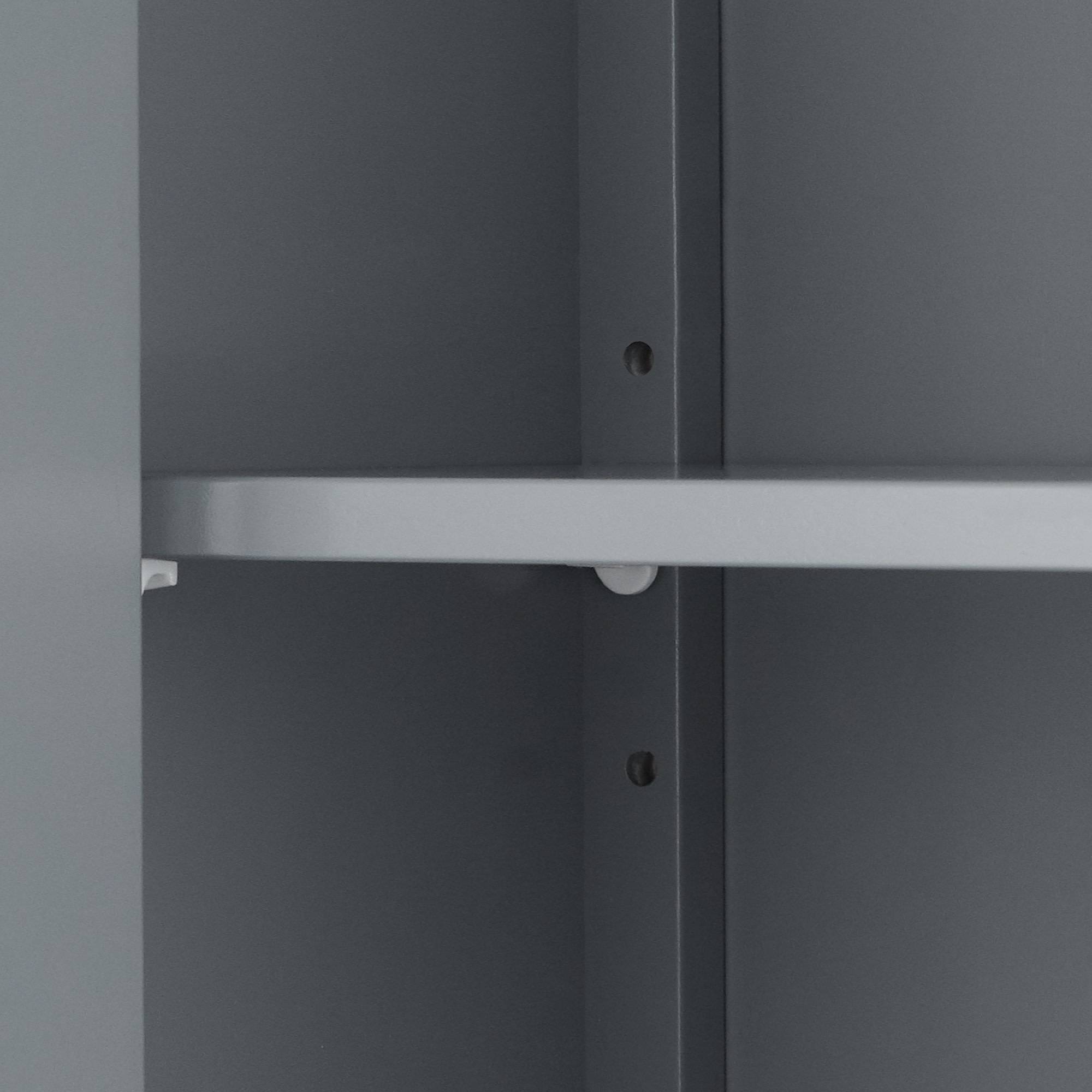 Teamson Home - Armoire murale de salle de bain effet bois gris étagère ouverte Teamson Home - Image 5