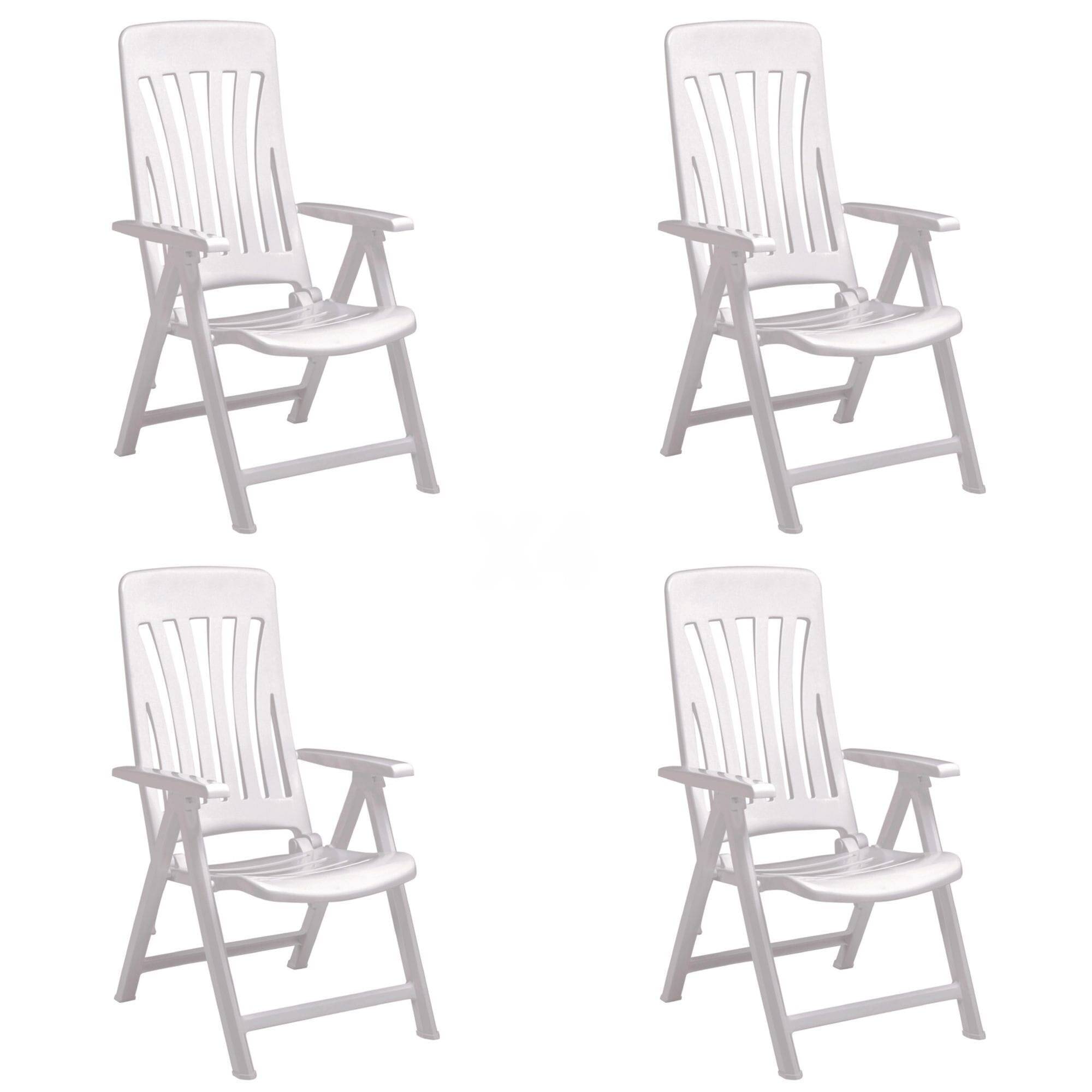 Set 4 sillas con brazos multiposiciones exterior blanco BLANES garbar - Image 1