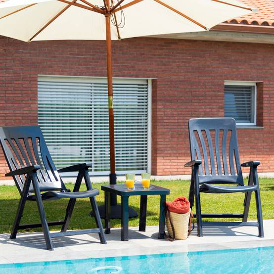 Set 4 sillas con brazos multiposiciones exterior blanco BLANES garbar - Image 4