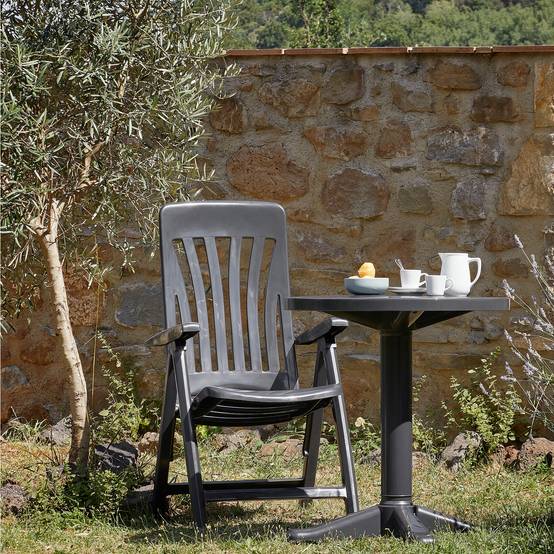 Set 4 sillas con brazos multiposiciones exterior blanco BLANES garbar - Image 7