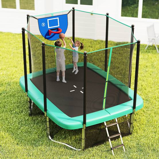 Trampoline 250 cm. vert. avec filet de protection. bâche. filet pour chaussures. kit d’ancrage Trampoline 250 cm. vert. avec filet de protection. bâche. filet pour chaussures. kit d’ancrage