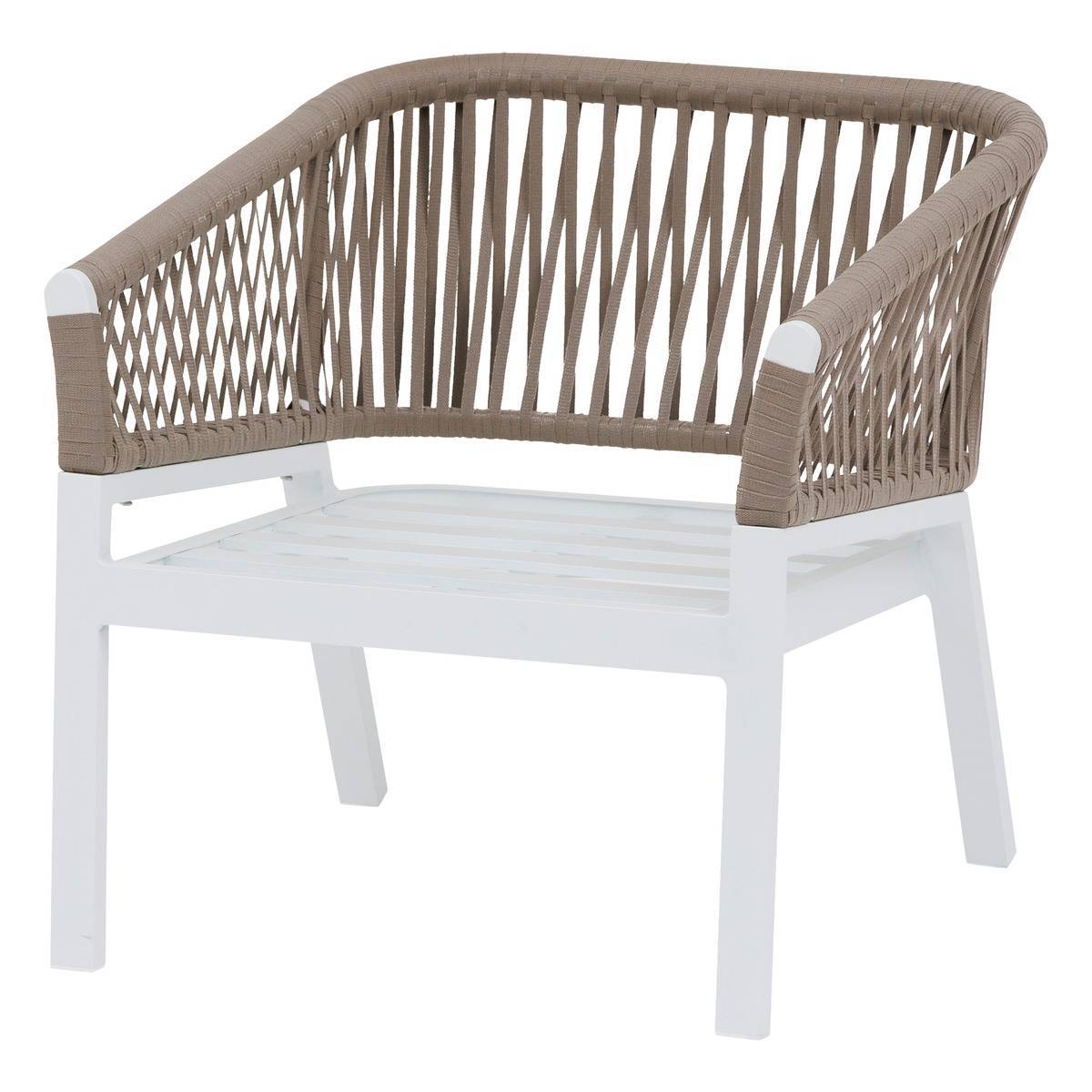 Hesperide - Salon de jardin "Oriengo" taupe & blanc 5 places en aluminium traité époxy Hespéride - Image 5