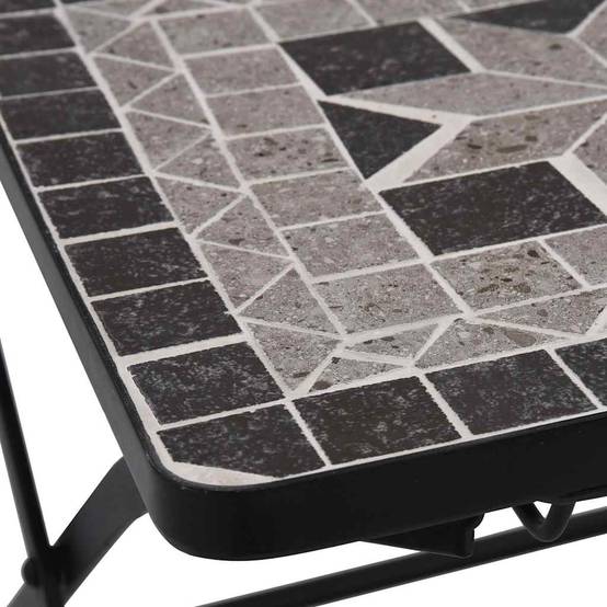 Lot de 2 Chaises de Bistrot Mosaïque Céramique et Fer Forgé pour Balcon Jardin Gris – ComfortXL Outdoor Living - Image 8