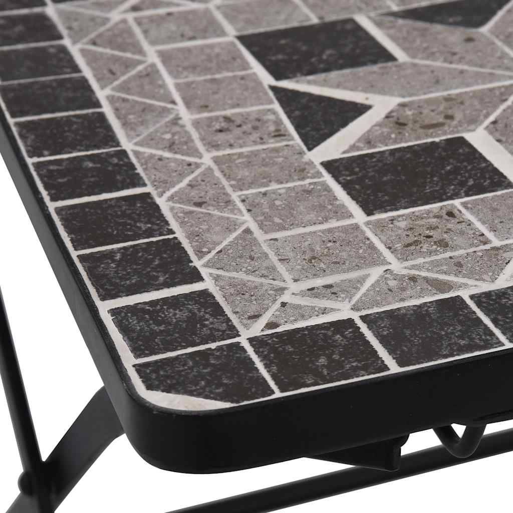 Lot de 2 Chaises de Bistrot Mosaïque Céramique et Fer Forgé pour Balcon Jardin Gris – ComfortXL Outdoor Living - Image 8