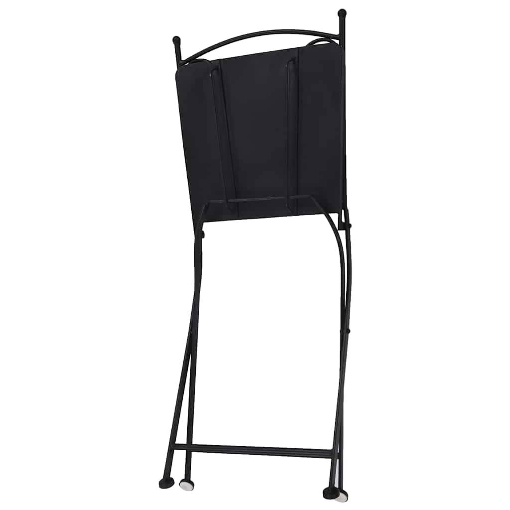 Lot de 2 Chaises de Bistrot Mosaïque Céramique et Fer Forgé pour Balcon Jardin Gris – ComfortXL Outdoor Living - Image 10