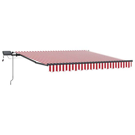 Store Banne Manuel LED Toile Tissu Anti-UV avec Éclairage Intégré pour Balcon Rouge Blanc 300x250cm – ComfortXL Outdoor Living - Image 2