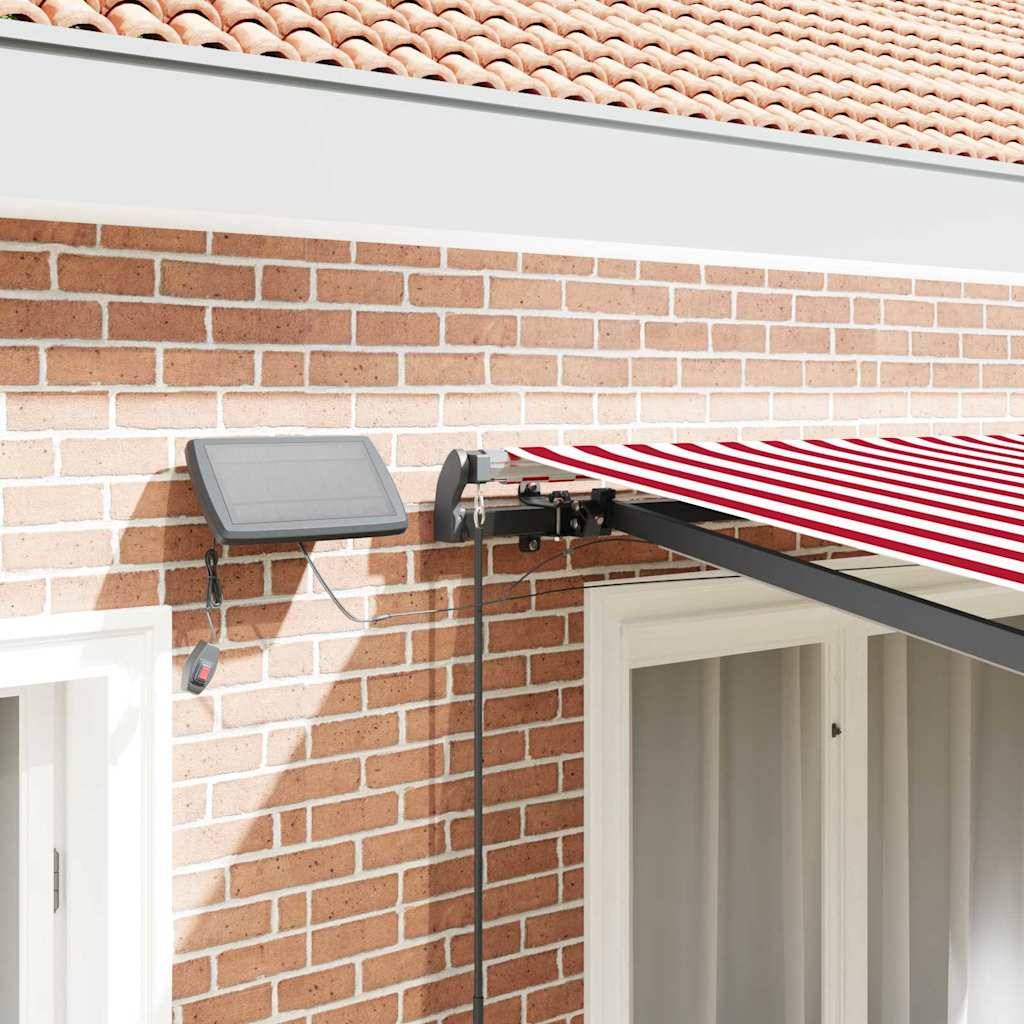 Store Banne Manuel LED Toile Tissu Anti-UV avec Éclairage Intégré pour Balcon Rouge Blanc 300x250cm – ComfortXL Outdoor Living - Image 4
