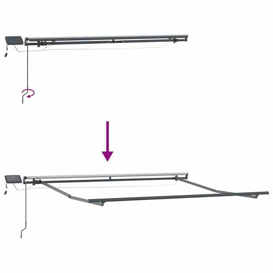 Store Banne Manuel LED Toile Tissu Anti-UV avec Éclairage Intégré pour Balcon Rouge Blanc 300x250cm – ComfortXL Outdoor Living - Image 6