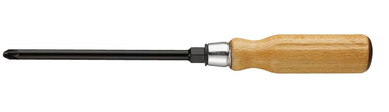 Tournevis PZ2 à manche bois avec écrou 6x125mm longueur totale 240mm - FACOM - ATHH.D2 - Image 1