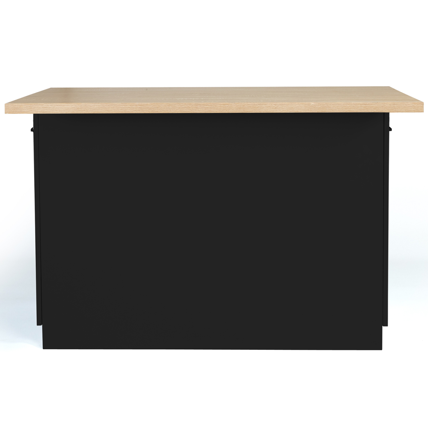 Ilot central IVO 120 cm bois noir avec plan de travail façon hêtre - Image 4