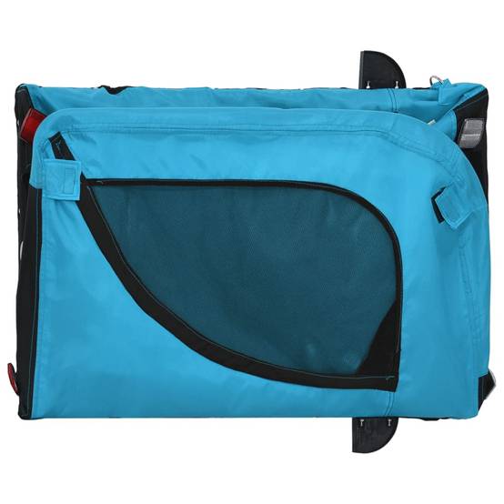 Remorque de vélo pour animaux fer et tissu bleu et noir 125 x 63 x 66 cm - PANGIVO - Image 8