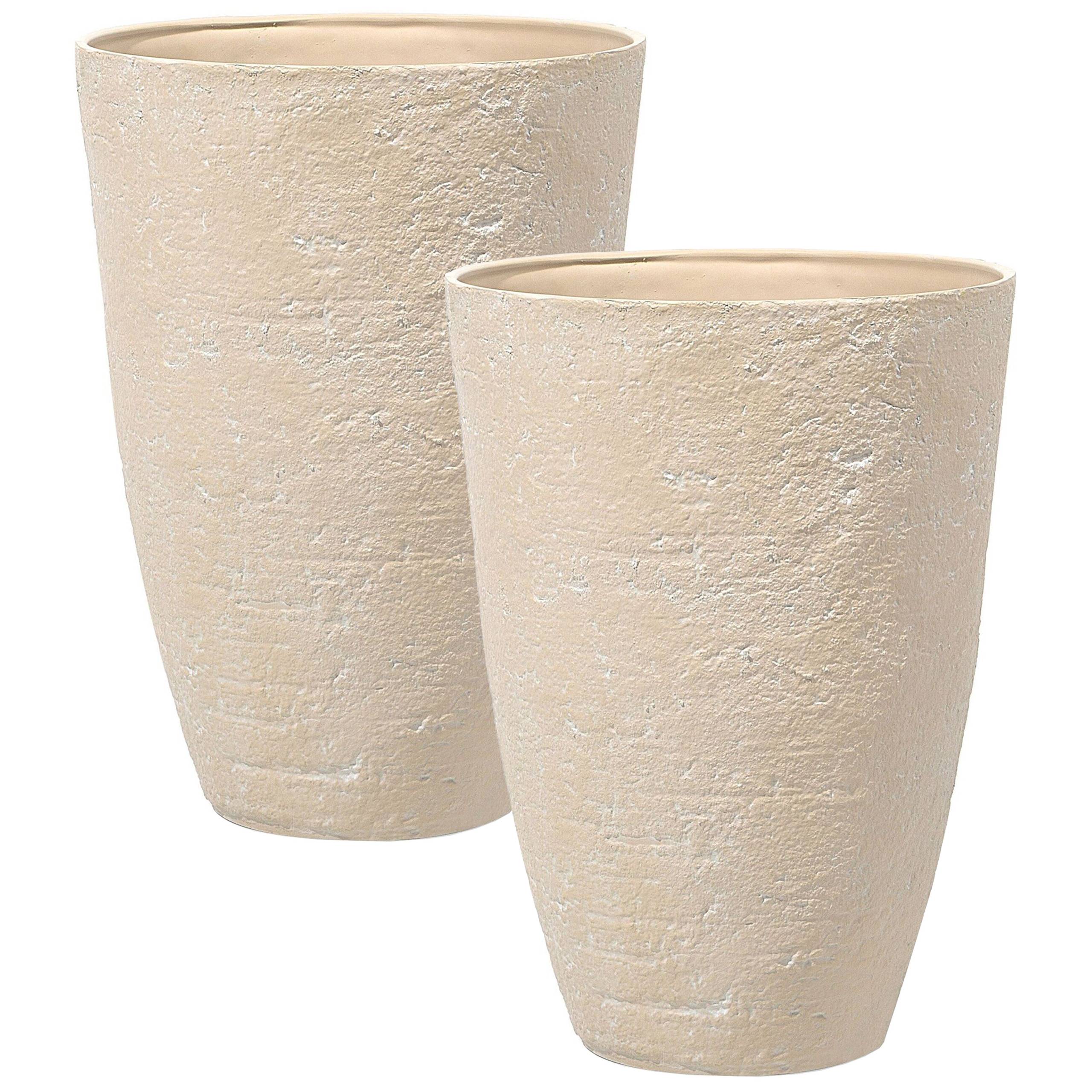 Beliani - Cache-pot d'extérieur Fibre d'argile Beige CAMIA - 51x51x71- Beliani - Image 2