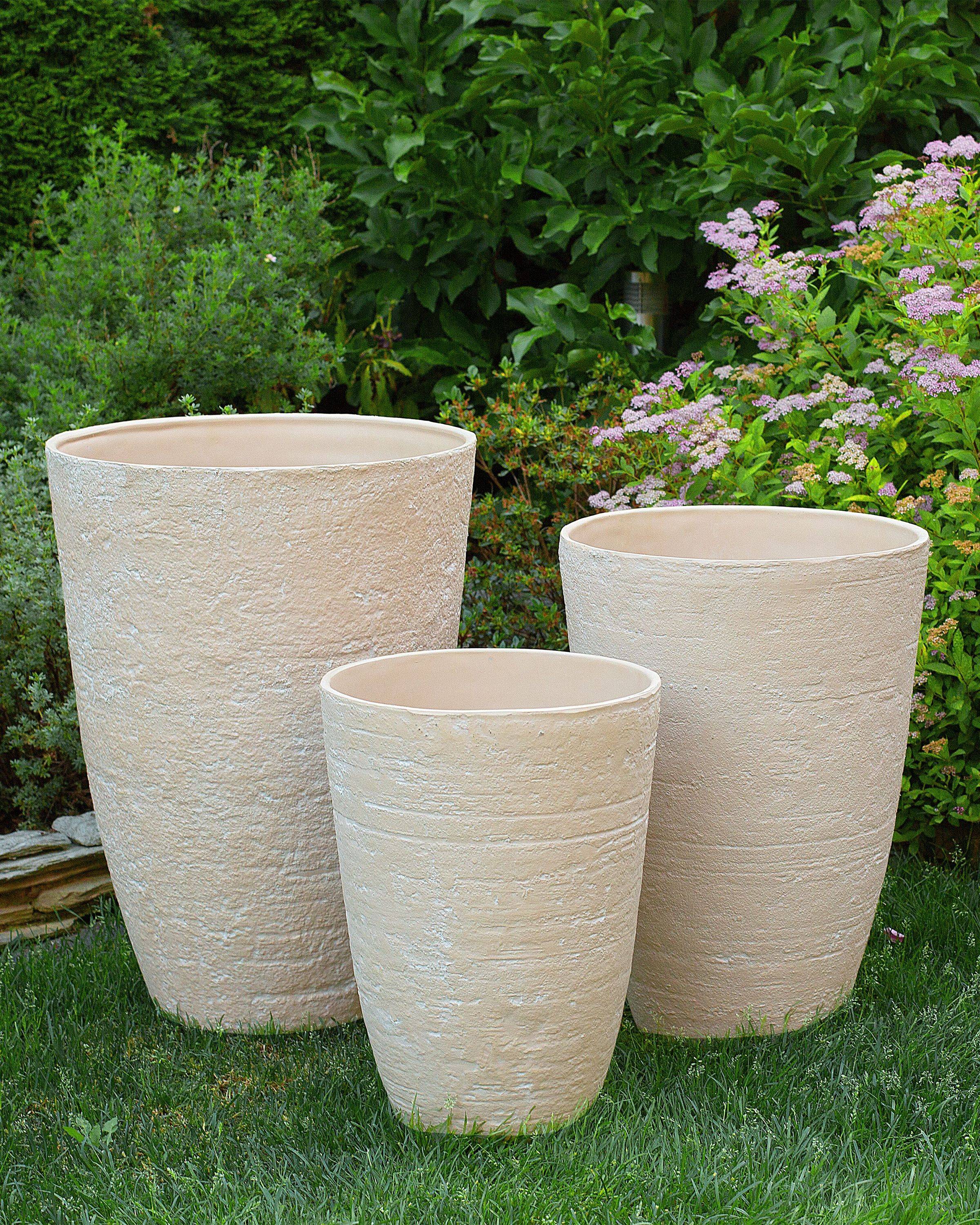 Beliani - Cache-pot d'extérieur Fibre d'argile Beige CAMIA - Beliani - Image 1
