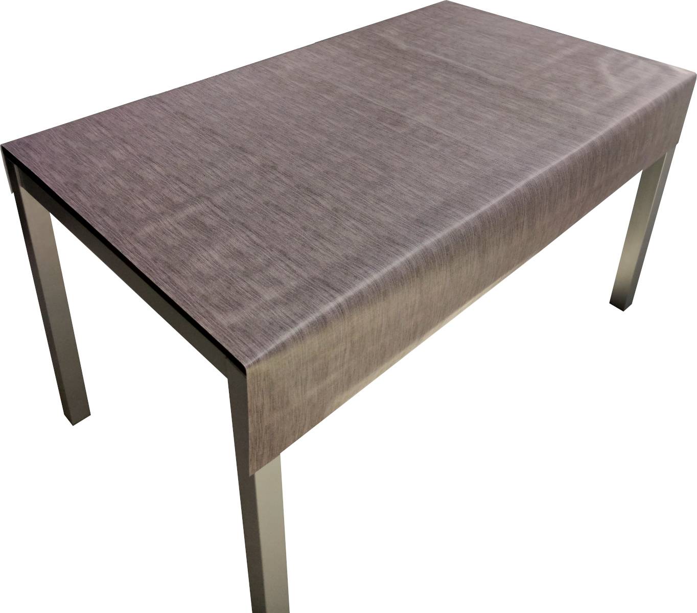Nappe Composition PVC Base Polyester Anti-taches Gris Lisse Taille 140X220 CM - Image 1