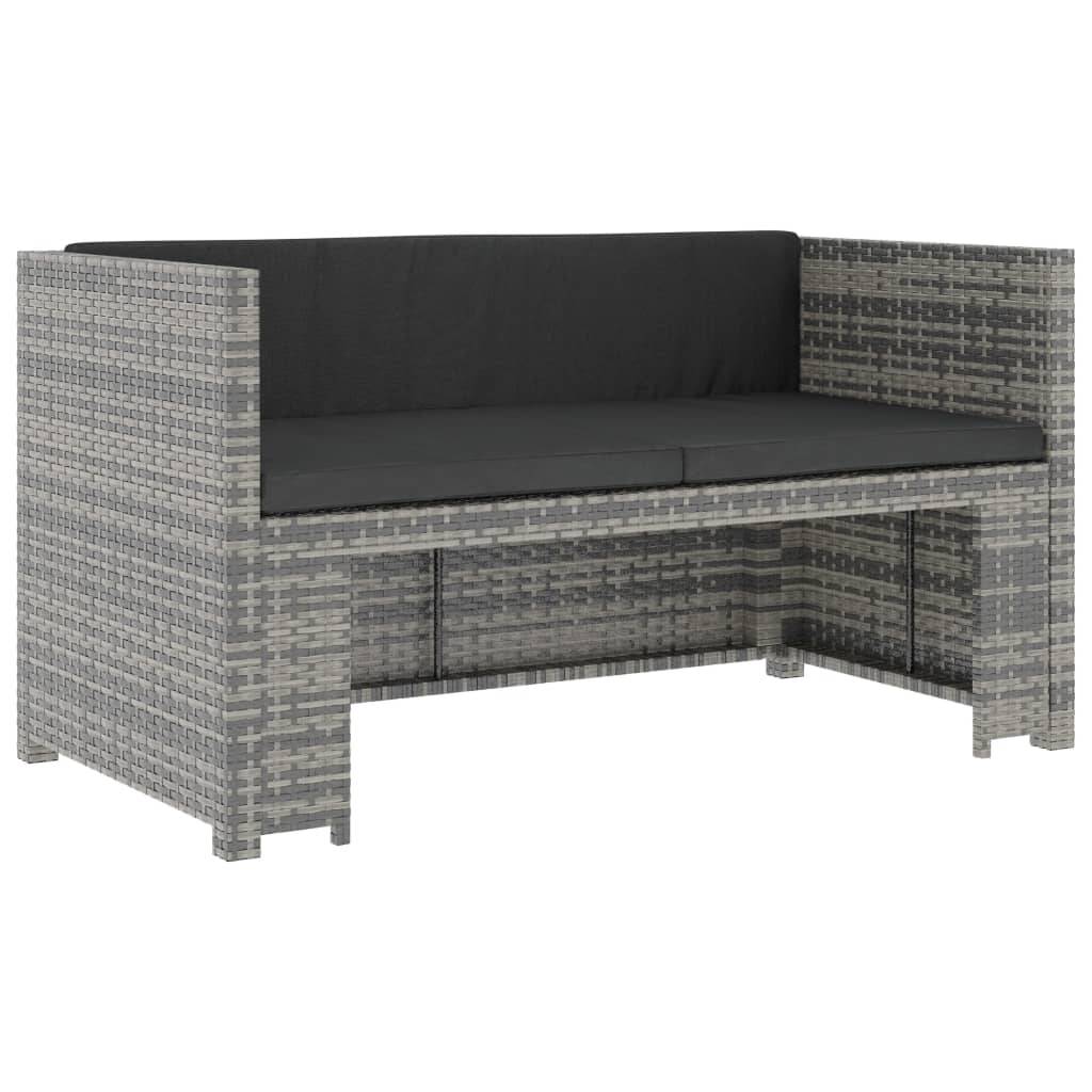Vidaxl - Salon de jardin 5 pcs avec coussins résine tressée gris vidaXL 48134 - Image 9