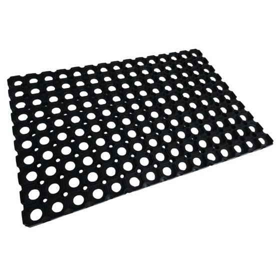 Sans Marque - Caillebotis caoutchouc 80 x 120 Noir - Image 1