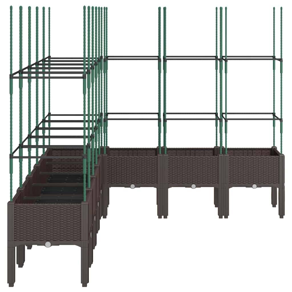 Vidaxl - Jardinière avec treillis marron 200x160x142,5 cm PP vidaXL 367975 - Image 5