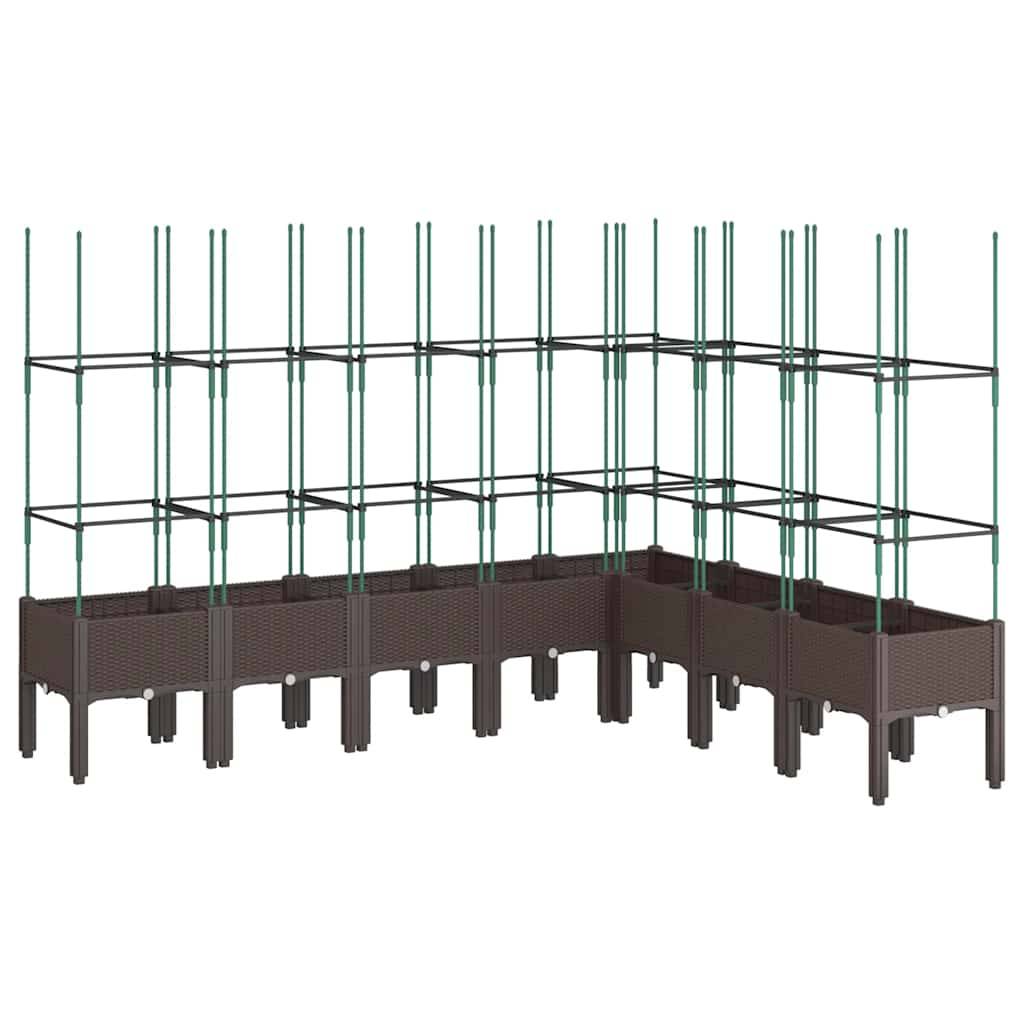 Vidaxl - Jardinière avec treillis marron 200x160x142,5 cm PP vidaXL 367975 - Image 2