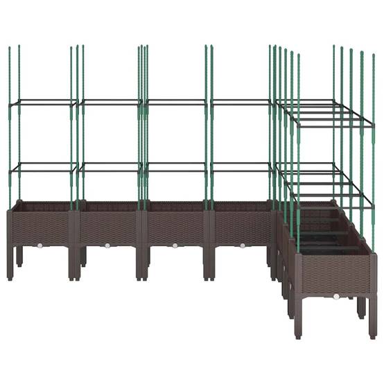Vidaxl - Jardinière avec treillis marron 200x160x142,5 cm PP vidaXL 367975 - Image 8
