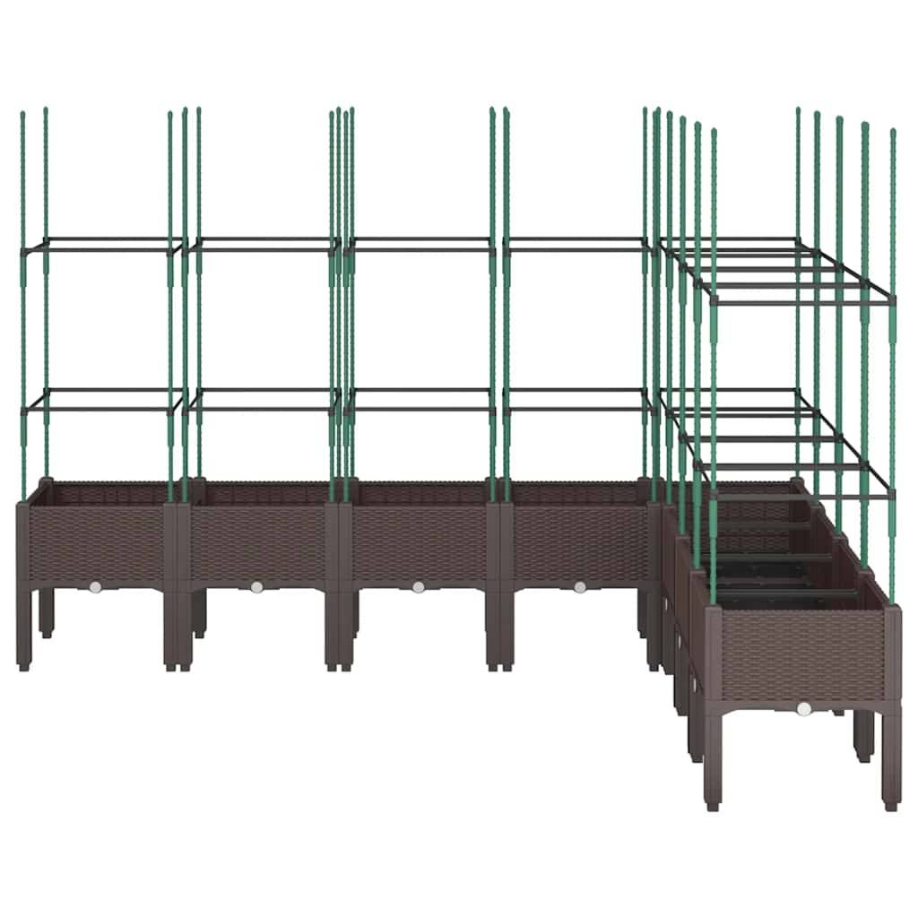 Vidaxl - Jardinière avec treillis marron 200x160x142,5 cm PP vidaXL 367975 - Image 8