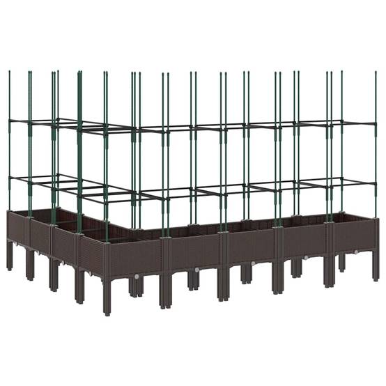Vidaxl - Jardinière avec treillis marron 200x160x142,5 cm PP vidaXL 367975 - Image 6