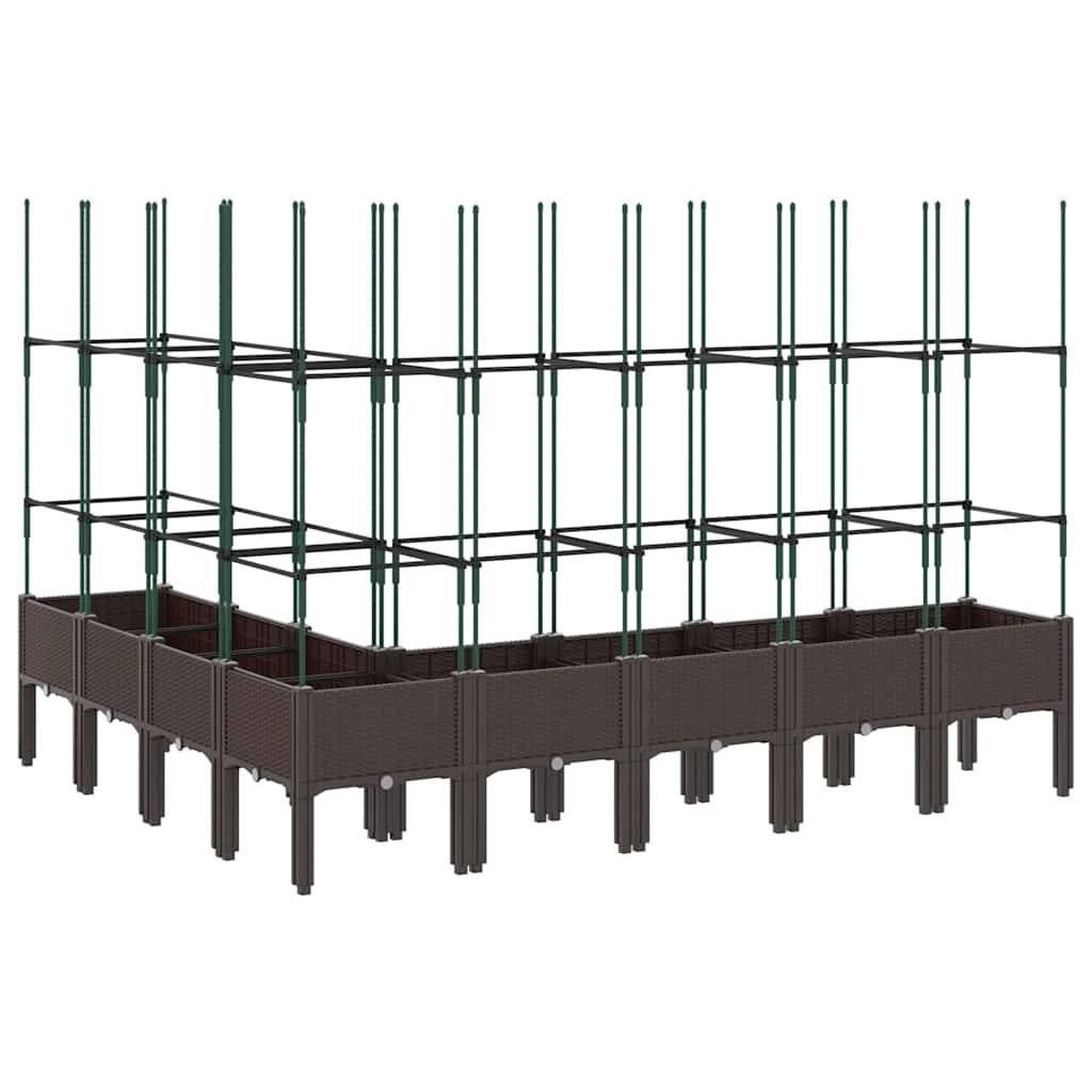 Vidaxl - Jardinière avec treillis marron 200x160x142,5 cm PP vidaXL 367975 - Image 6
