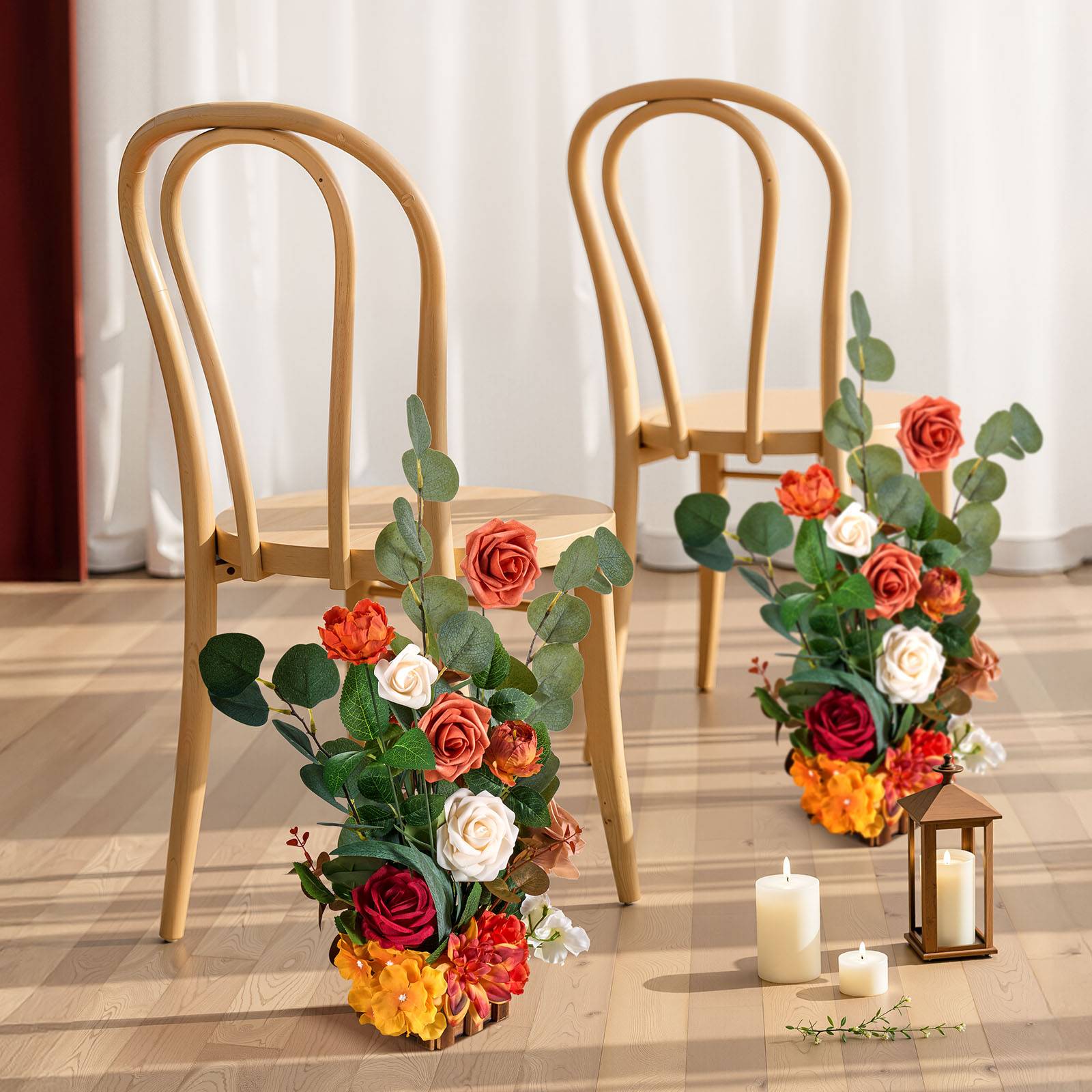 VEVOR Composition Florale Artificielle Autoportante Mariage Lot de 4 45x25x25 cm - Image 8