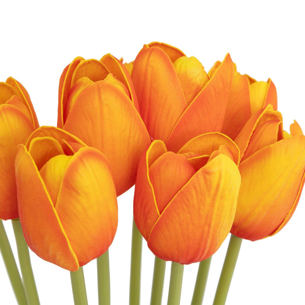 Bouquet artificiel de 10 Tulipes Oranges H 48 cm - Image 2