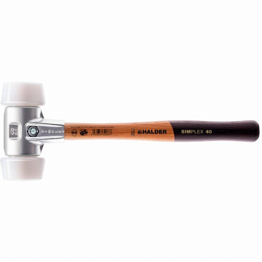Maillet HALDER SIMPLEX superplastique avec boîtier en aluminium et manche en bois de haute qualité - D=50 mm - 3107.051