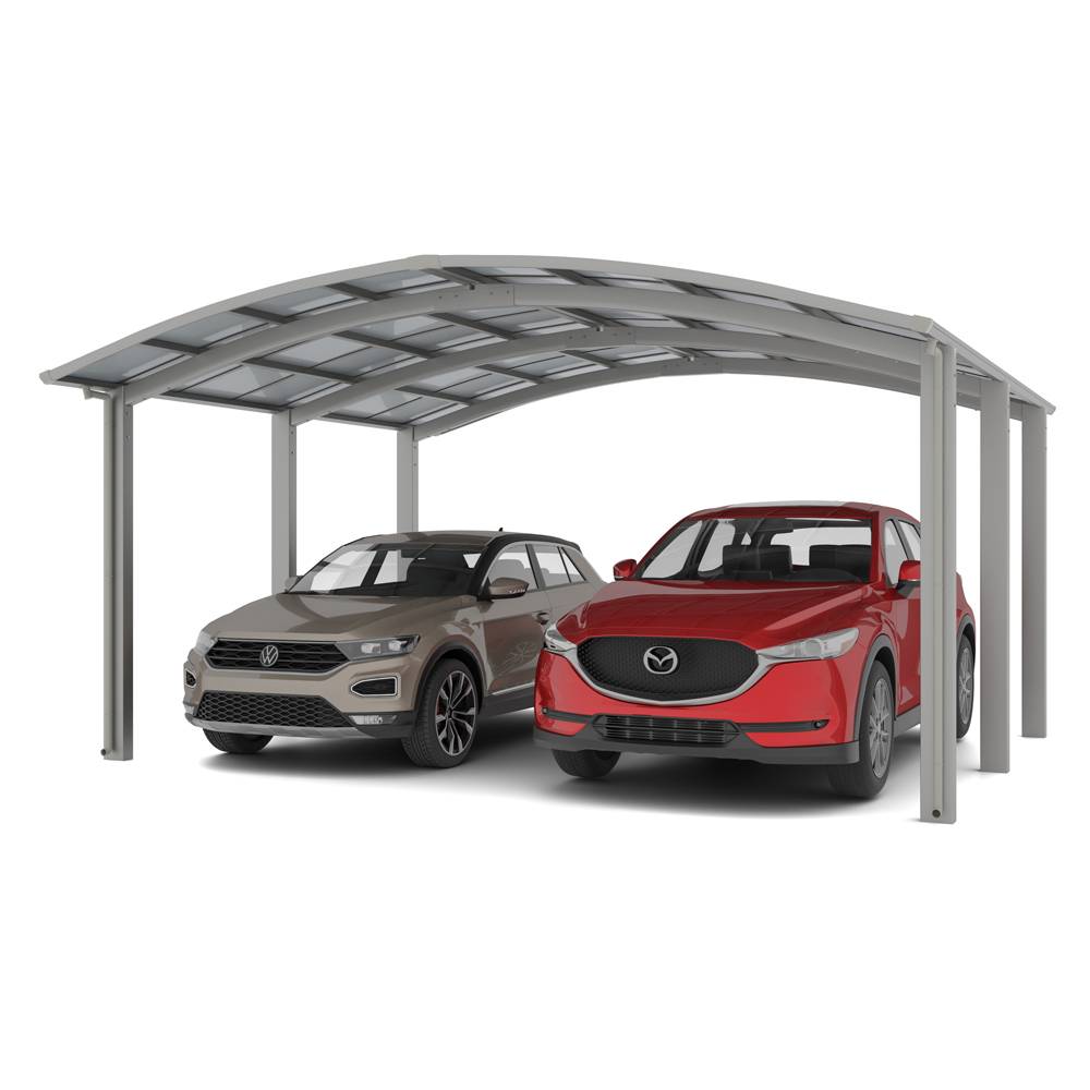 Double Carport  Montage M - charge de toiture 137kg/m² -  Inox Brillant - Ximax Portoforte - Image 1