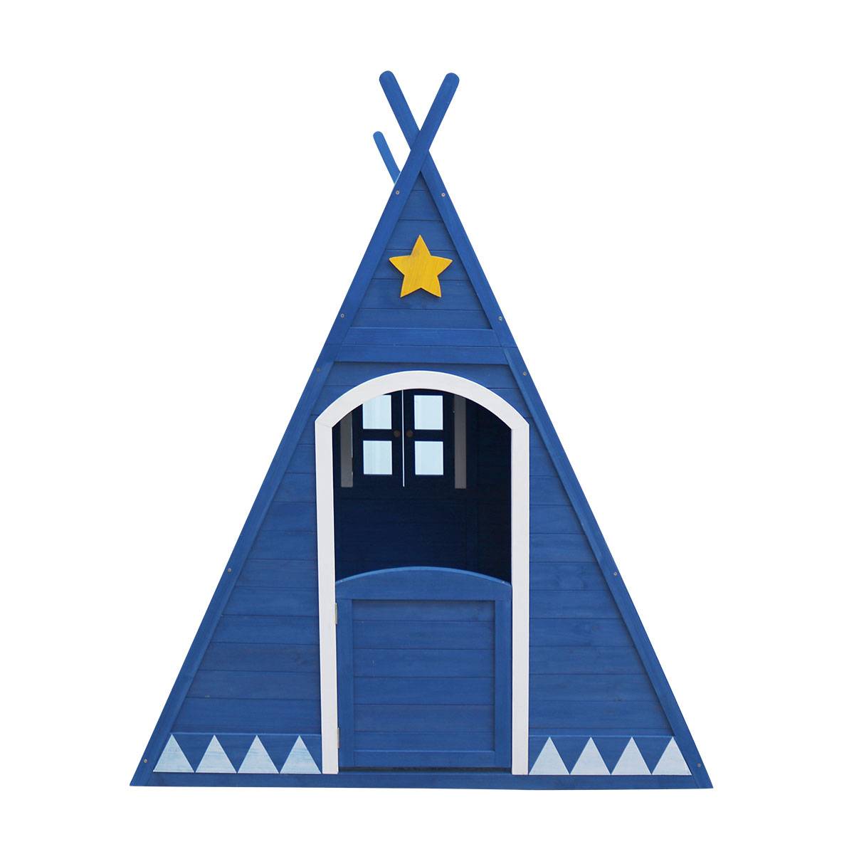 Tipi cabane pour enfant en bois peint - Cémonjardin - Image 3
