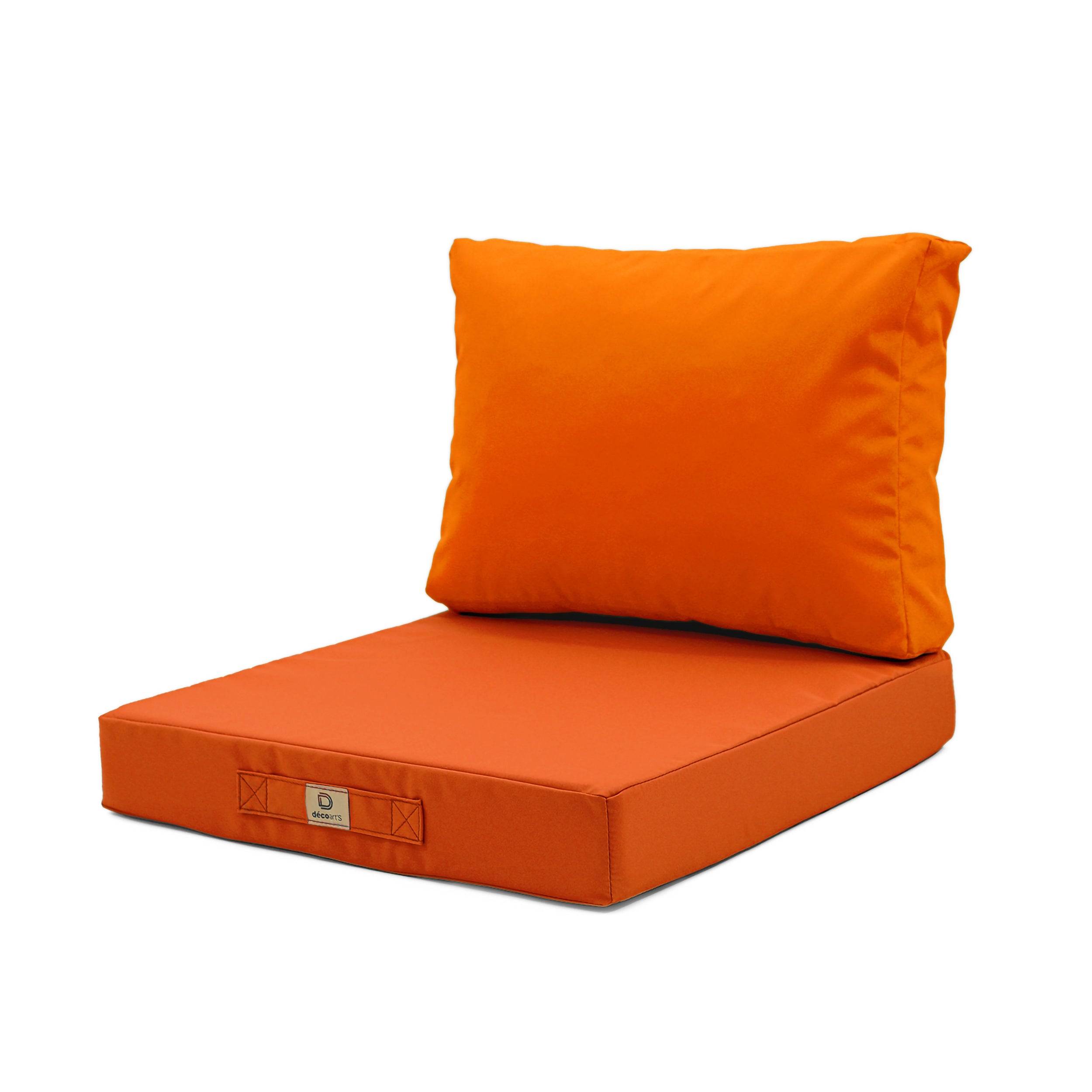 Coussins pour salon de jardin déhoussable 60x70cm Orange - Déco arts - Image 1