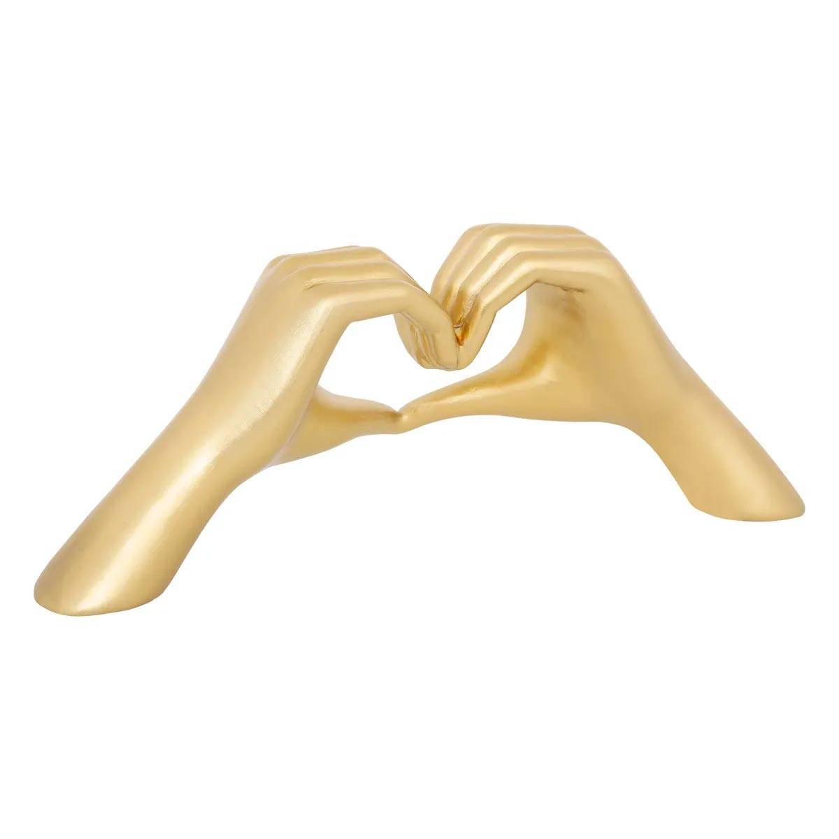 Mains Cœur Déco "Amy" 31cm Doré - Image 1