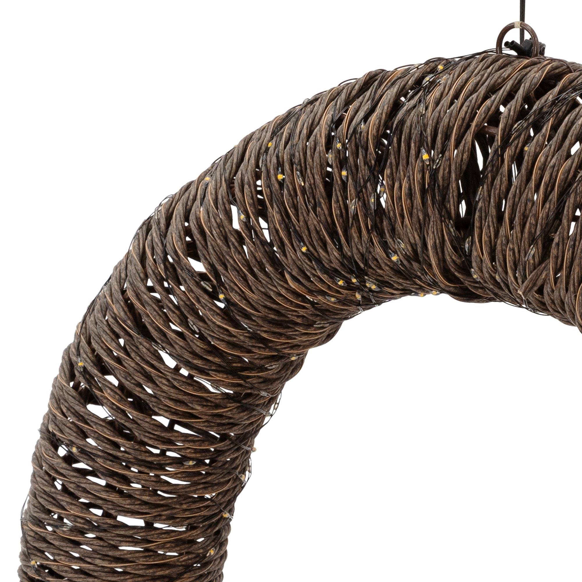 Ecd-Germany - Couronne lumineuse de Noël LED Ø 50 cm, 500 lumières blanc chaud, effet scintillant, en corde et métal, minuterie intégrée, intérieur / extérieur - Image 3