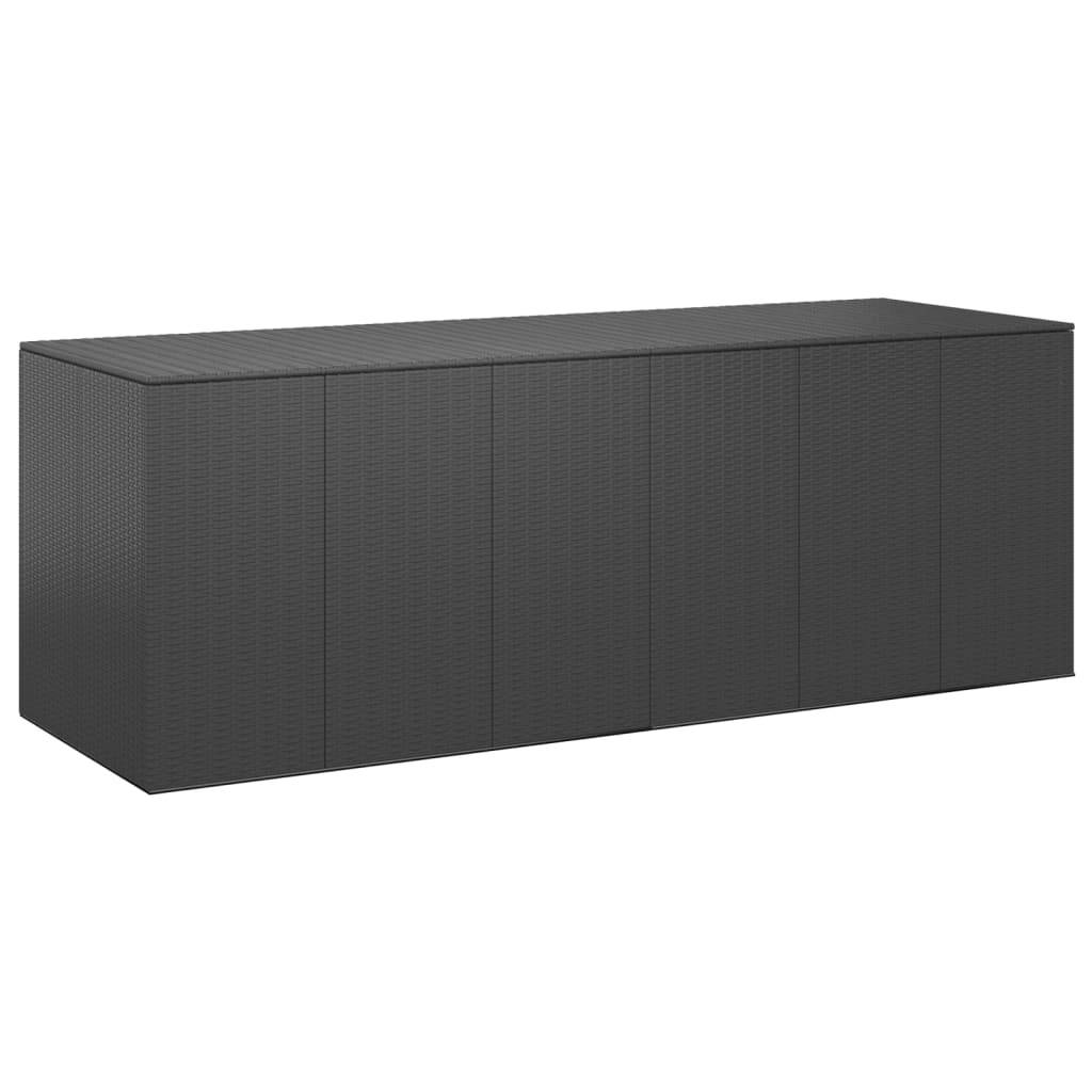 Boîte à coussins de jardin résine tressée 291 x 100,5 x 104 cm noir - Image 2