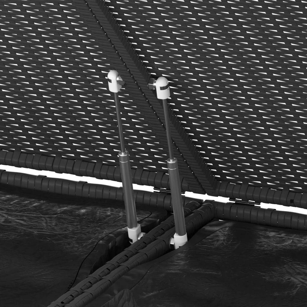Boîte à coussins de jardin résine tressée 291 x 100,5 x 104 cm noir - Image 4