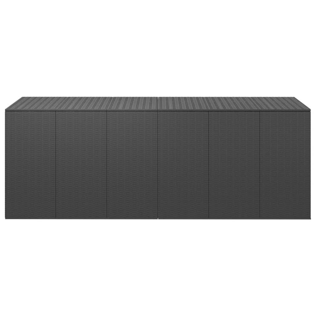 Boîte à coussins de jardin résine tressée 291 x 100,5 x 104 cm noir - Image 3
