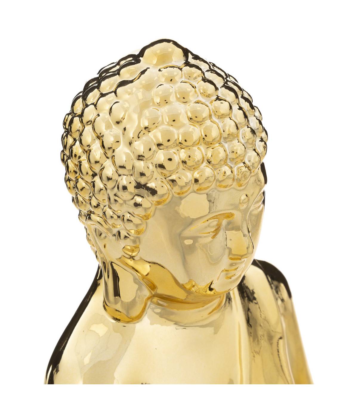 Statue décorative Bouddha en céramique Dorée H 25 cm - Image 2