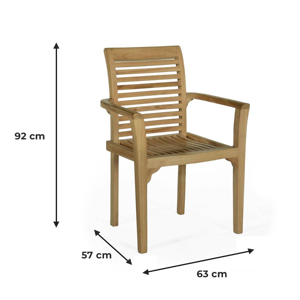 Fauteuil de jardin en teck massif Samoa - TECK'Attitude - Image 7