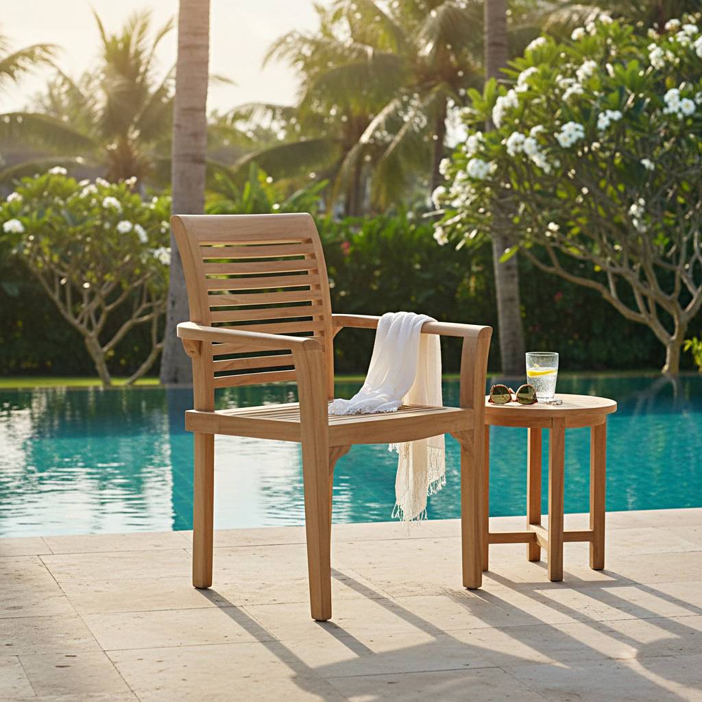 Fauteuil de jardin en teck massif Samoa - TECK'Attitude - Image 6