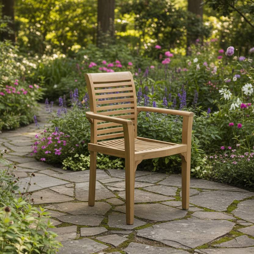 Fauteuil de jardin en teck massif Samoa - TECK'Attitude - Image 2