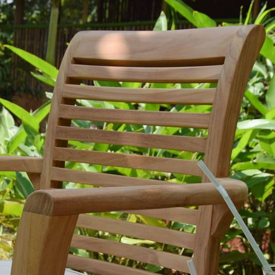 Fauteuil de jardin en teck massif Samoa - TECK'Attitude - Image 4
