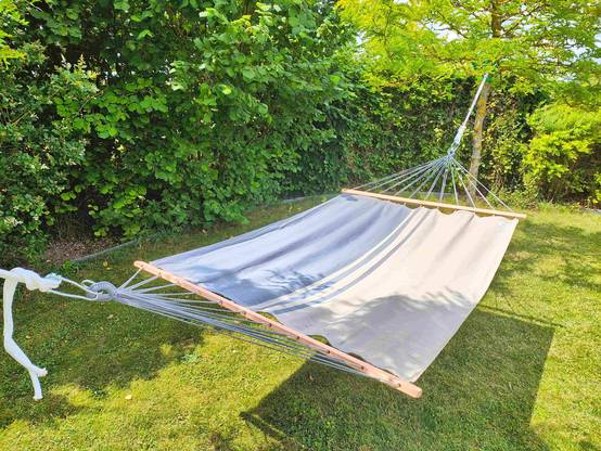 Jobek - Hamac KOUPLE 350x140 cm en Polypropylène Anthracite Taupe certifié FSC 100% JOBEK - Image 2