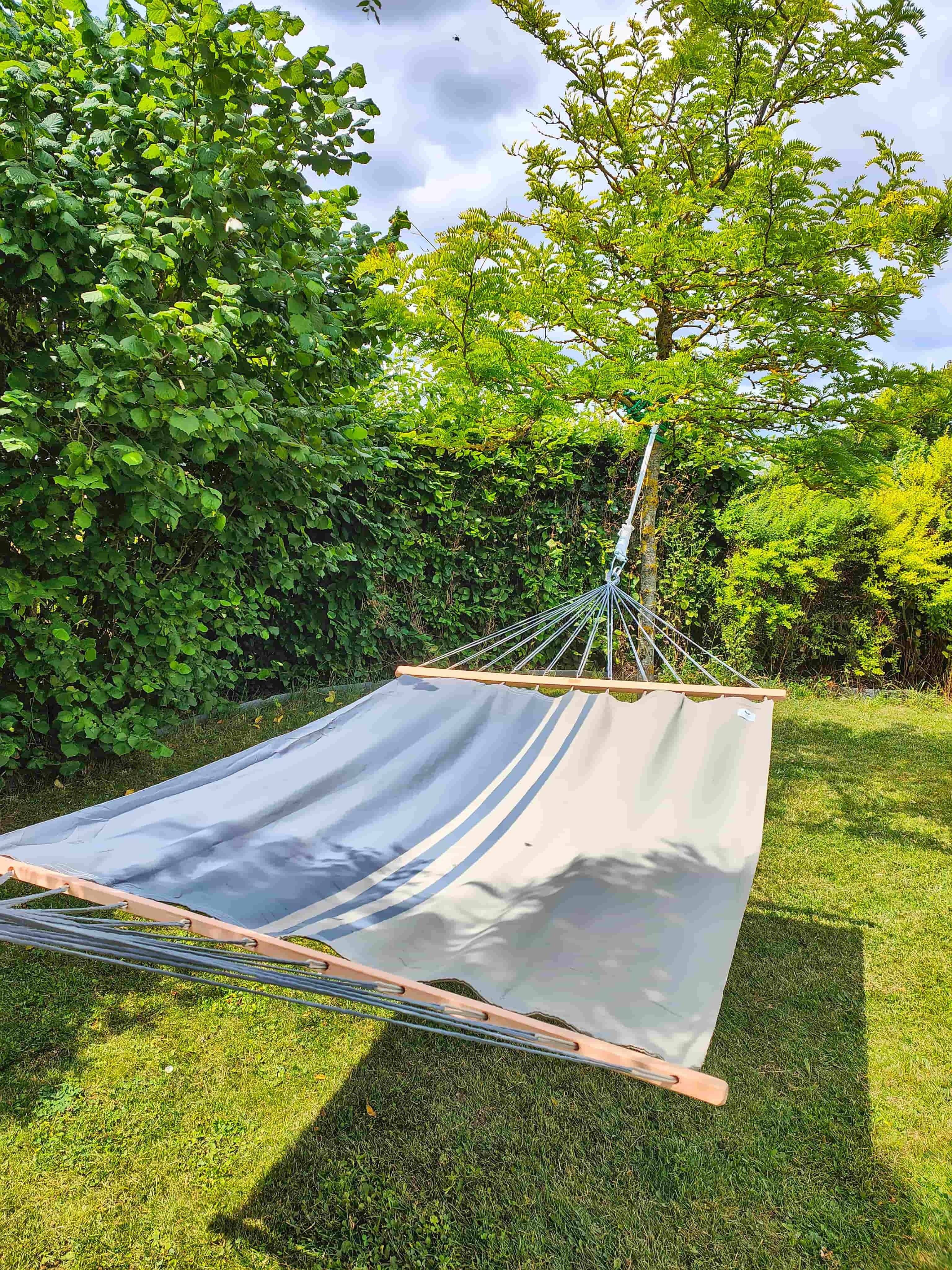 Jobek - Hamac KOUPLE 350x140 cm en Polypropylène Anthracite Taupe certifié FSC 100% JOBEK - Image 3