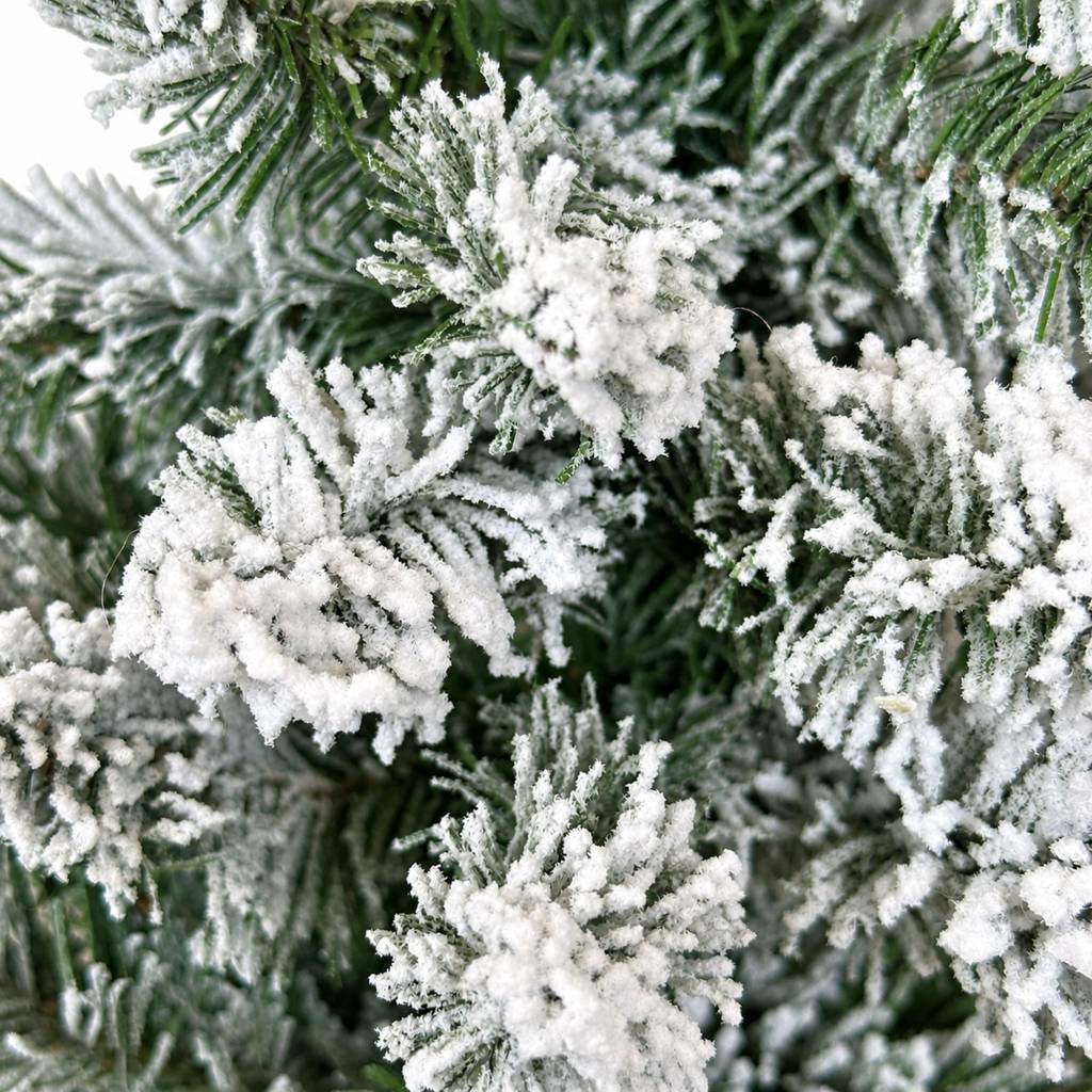 Petit sapin de Noël artificiel de table enneigé 81 cm avec pot en jute - Frosted - Little Grove - Image 2