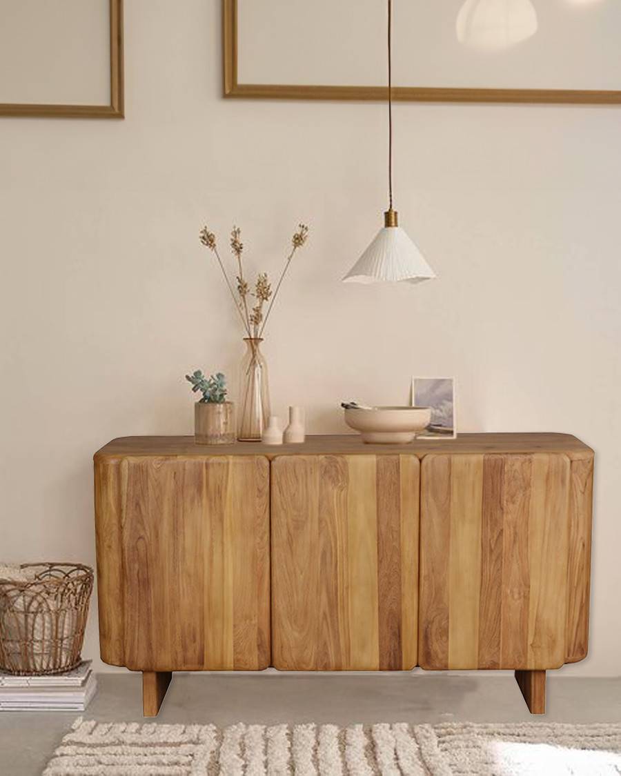 Cahya - Buffet bas en bois massif de teck recyclé 170 cm - UNIQKA - Image 2