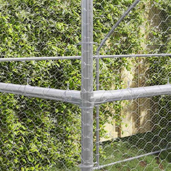 Enclos Poulailler XXL 800x200cm en Acier Galvanisé avec Bâche de Protection, Volière Sécurisée pour Animaux de Basse-Cour – ComfortXL Outdoor Living - Image 3