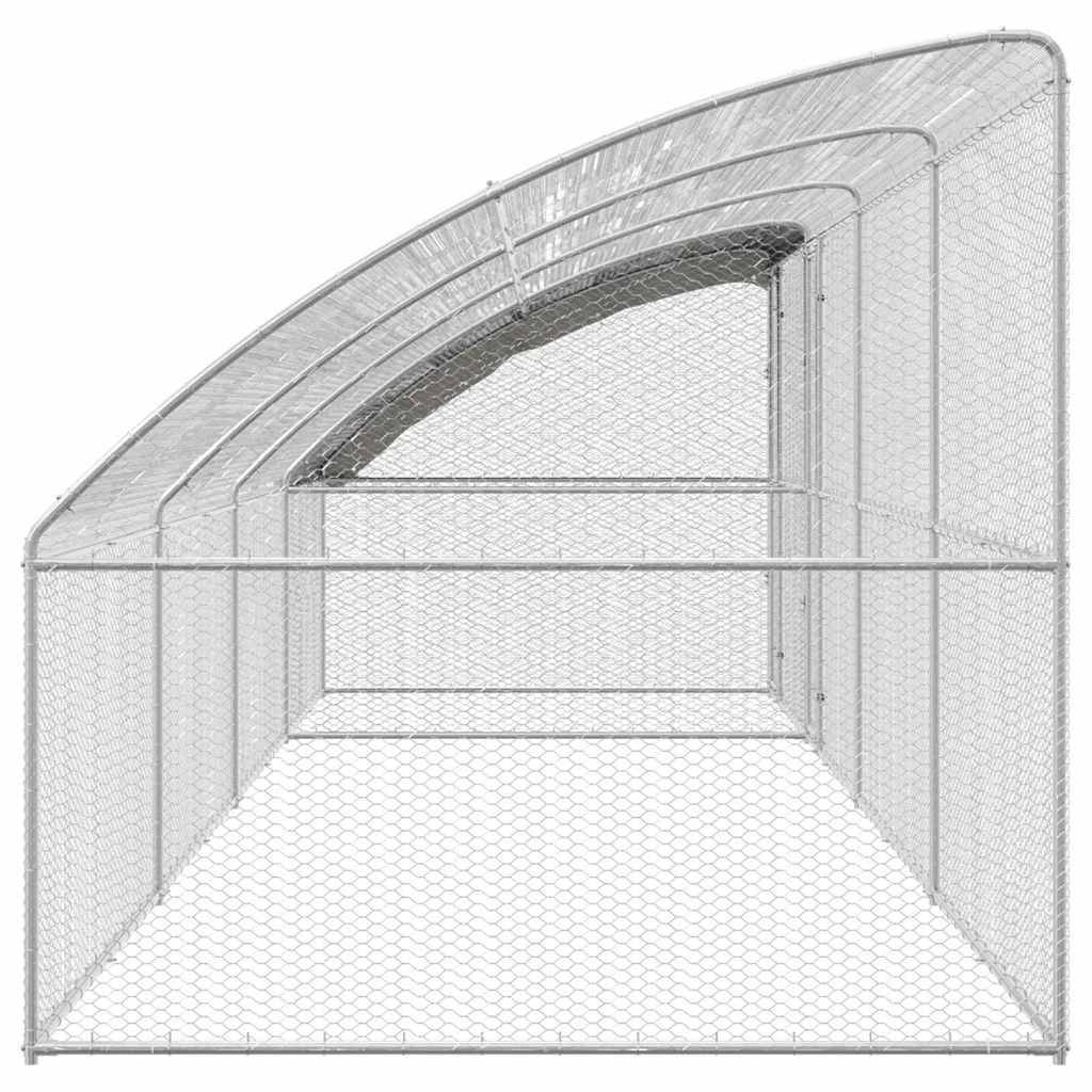 Enclos Poulailler XXL 800x200cm en Acier Galvanisé avec Bâche de Protection, Volière Sécurisée pour Animaux de Basse-Cour – ComfortXL Outdoor Living - Image 5