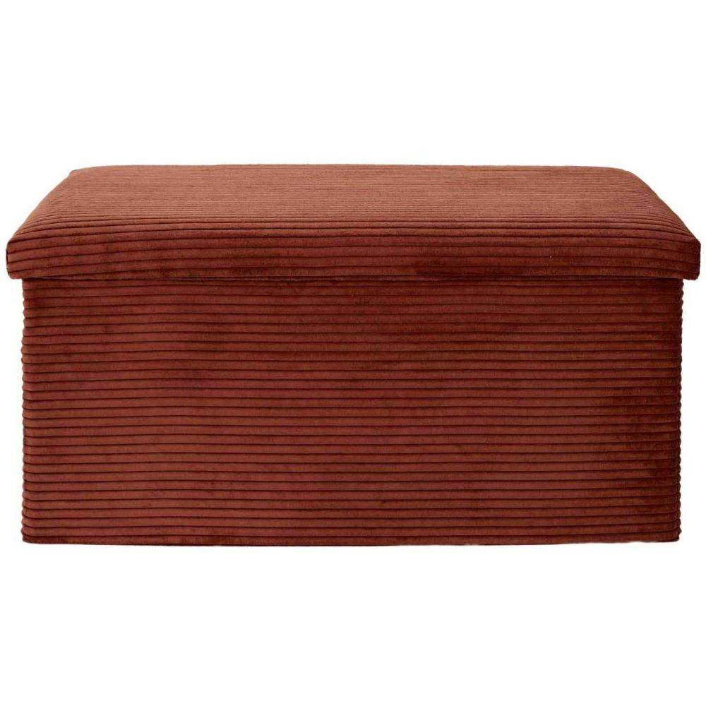 The Home Deco Factory - Coffre banc pliable en velours côtelé Scott - Image 3