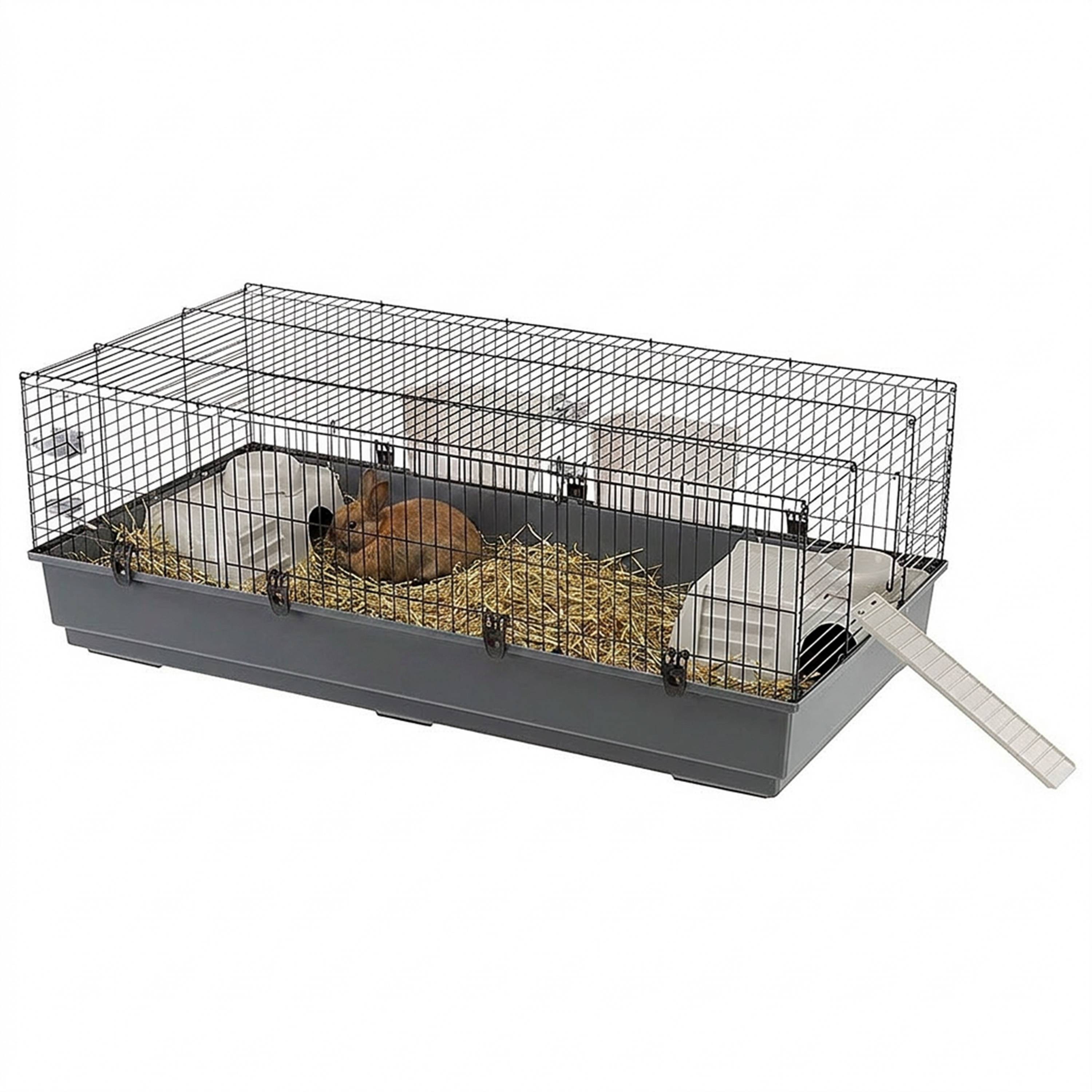 Ferplast - FERPLAST Cage pour Rongeurs RABBIT 140 pour Lapins, Cochons d'Inde, Cochons d'Inde, en Métal, Accessoires inclus : Mangeoires, Abreuvoirs, Abreuvoirs, - Image 4